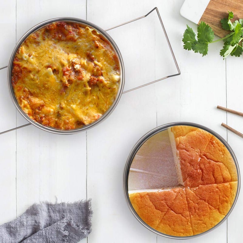 Aozita Stackable Steamer Insert Pans with Sling for Instant Pot Accessories 6/8 qt - Pot in Pot, Baking, Casseroles, Lasagna Pans, Food Steamer for Pressure Cooker, Upgrade Interchangeable Lids - Image 3