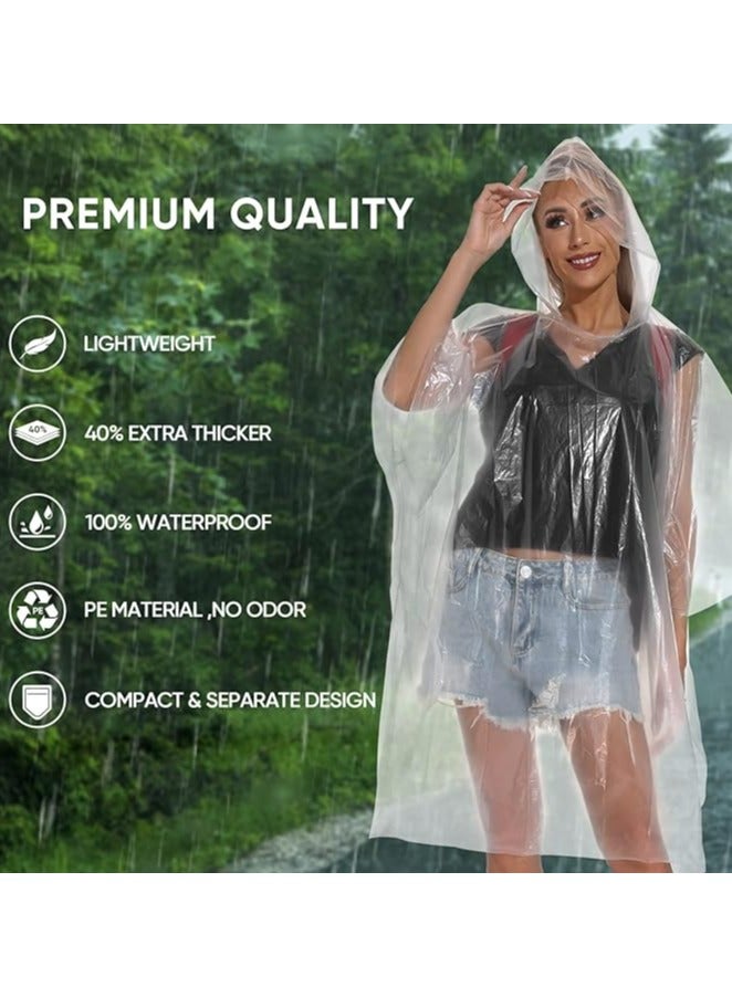 Fanski Disposable Rain Ponchos for Adults, Emergency Rain Poncho for Camping Hiking Travelling - Image 2