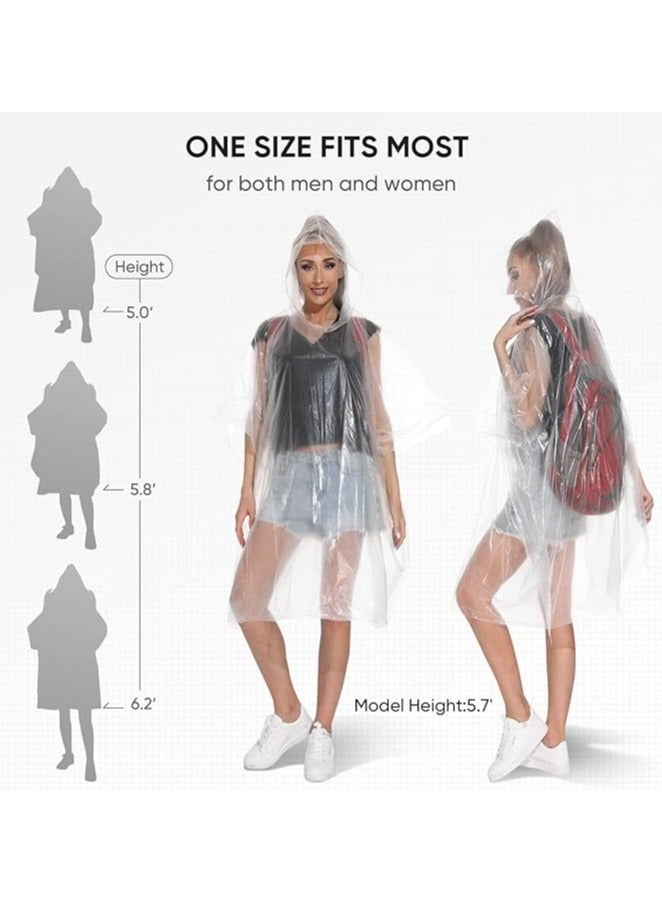 Fanski Disposable Rain Ponchos for Adults, Emergency Rain Poncho for Camping Hiking Travelling - Image 3