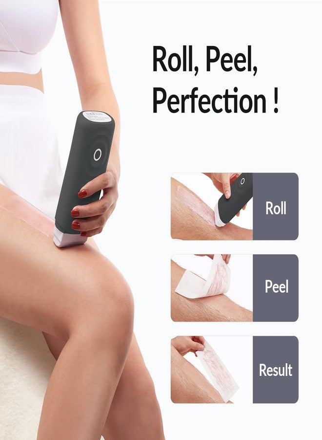 waxfans Roll On Waxing Kit for Hair Removal - At-Home Body & Face Wax Kit for Women & Men with 2 Wax Cartridges & 50 Strips, Depilatory Kit for Legs, Arms, Bikini - Image 4