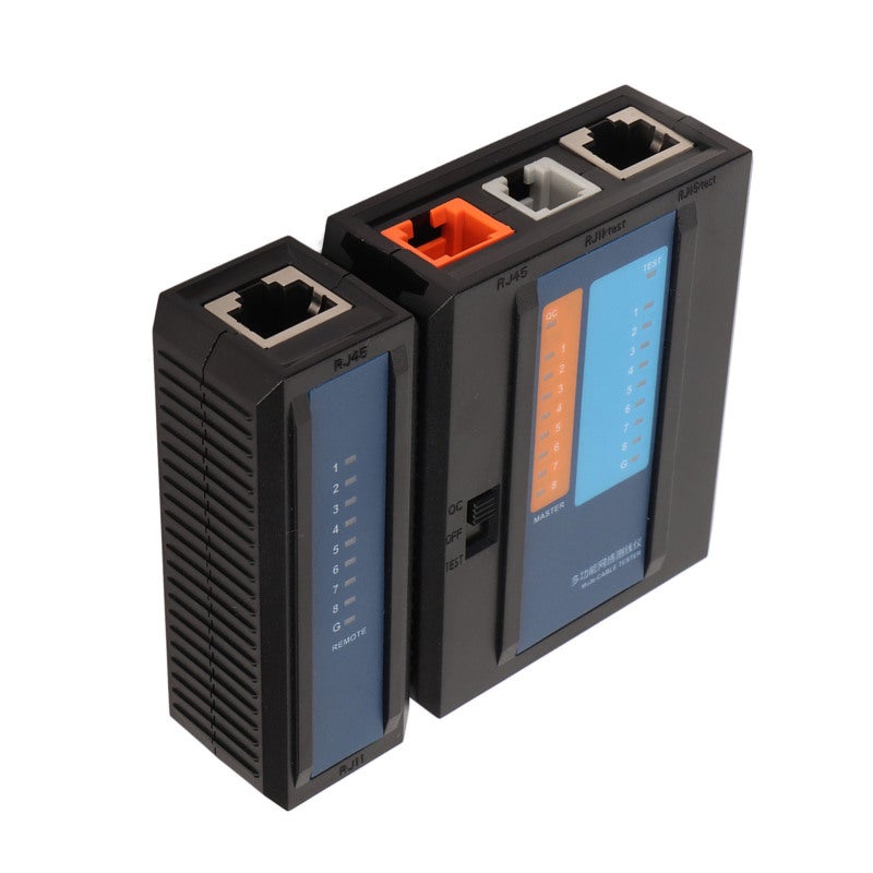 ديووو كاشف كابلات الشبكة بتصميم 2 في 1 لخطوط RJ45 و RJ11 - جهاز فحص خطوط الهاتف وتشخيص الأعطال مزود بمؤشر LED للصيانة في المكاتب والأماكن الخارجية - Image 4