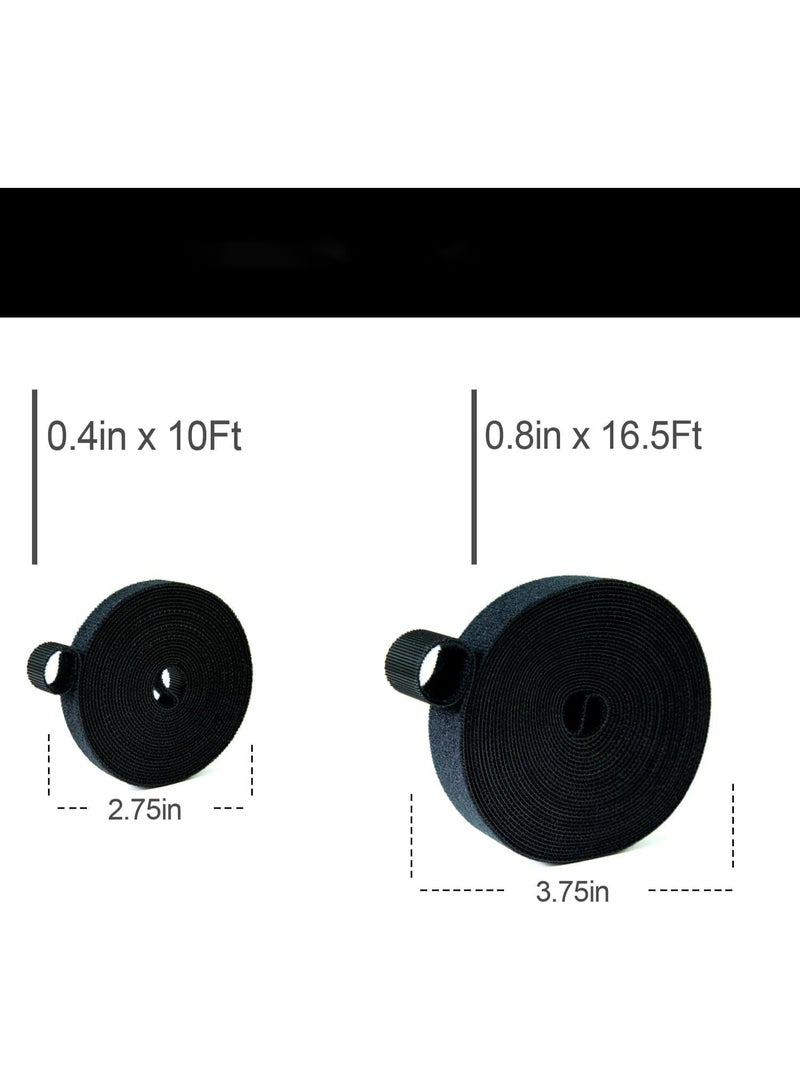3 Rolls Velcro Cable Ties, Double Sided Hook and Loop Cable Management Tape, Not Easy to Fluff, Reusable and Durable, for Home, Office, Wire Bundling, 0.4in X 10ft, Yellow Red Blue - Image 2