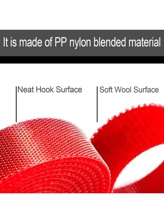 3 Rolls Velcro Cable Ties, Double Sided Hook and Loop Cable Management Tape, Not Easy to Fluff, Reusable and Durable, for Home, Office, Wire Bundling, 0.4in X 10ft, Yellow Red Blue - Image 4