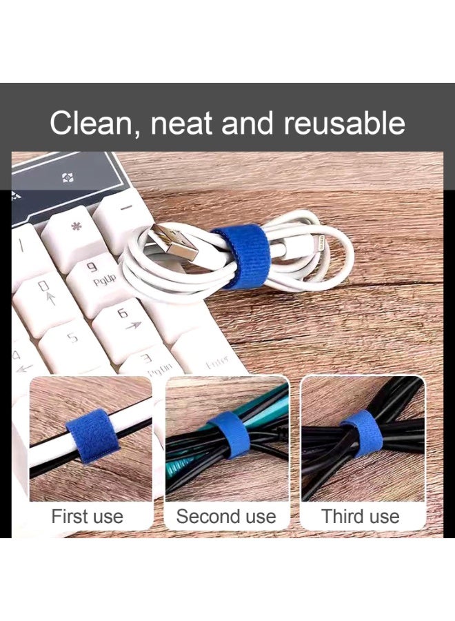 3 Rolls Velcro Cable Ties, Double Sided Hook and Loop Cable Management Tape, Not Easy to Fluff, Reusable and Durable, for Home, Office, Wire Bundling, 0.4in X 10ft, Yellow Red Blue - Image 5
