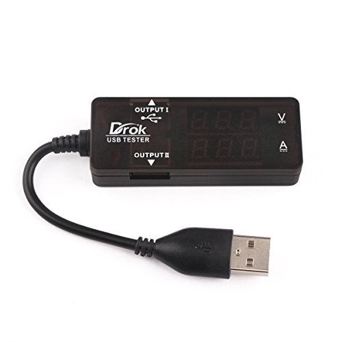 DROK USB Tester, USB-A 2.0 Digital Multimeter Dual USB Output Ports PD QC 3.0 Color LED Display, 7 Modes Capacity Voltage Current Power Voltmeter Ammeter for Laptop Power Bank Solar Panel - Image 4