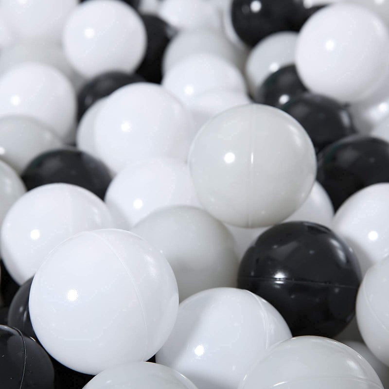 STARBOLO Ball Pit Balls - 100 pcs Plastic Play Pit Balls Crawl Balls with Color Black  Grey  White for Baby Kids Playpen Pool Tub Toy  2.2 Inch. - Image 4