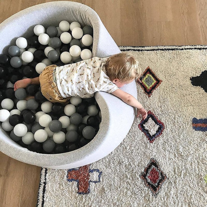 STARBOLO Ball Pit Balls - 100 pcs Plastic Play Pit Balls Crawl Balls with Color Black  Grey  White for Baby Kids Playpen Pool Tub Toy  2.2 Inch. - Image 3