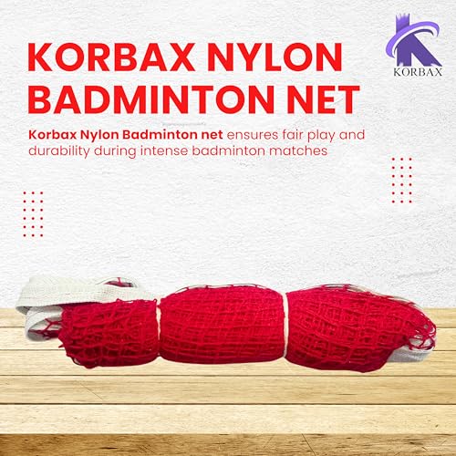 Korbax Nylon Tape Border Beginner Badminton Net for Sports, Training, Practice and Fun, Beginers Net - Image 1