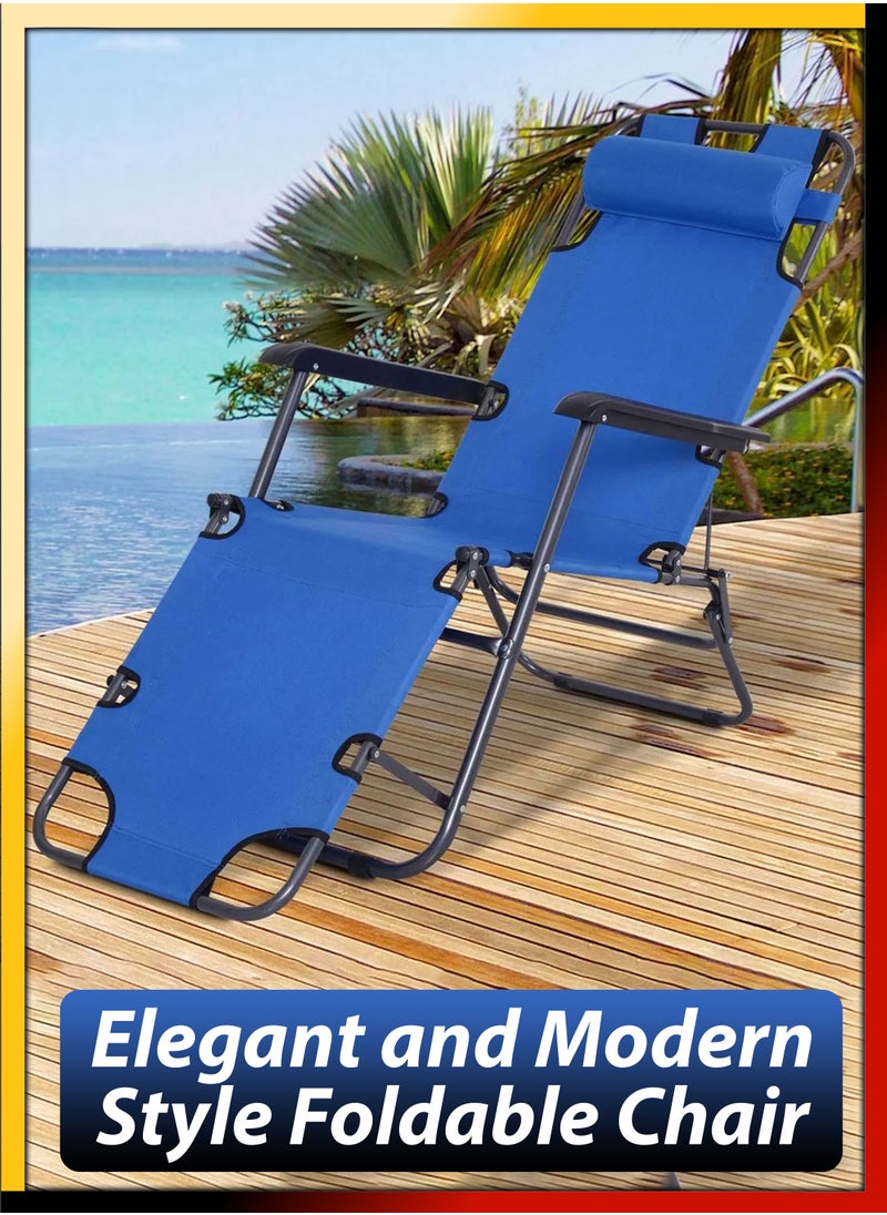 DBLEW - Adjustable Folding Reclining Lounge Chair Zero Gravity Beach Chair Outdoor and Indoor Sun Lounger Bench Lying Bed Compact Foldable For Pool Side Patio Beach Picnic Camping Garden Balcony Relaxation - Image 1