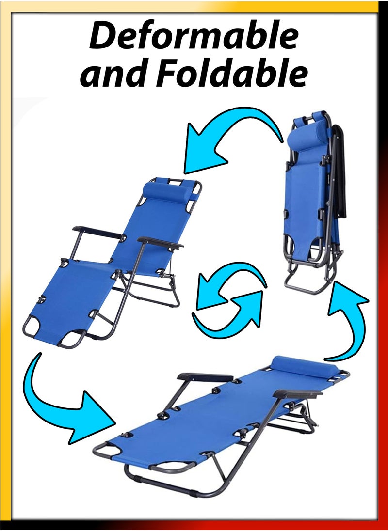 DBLEW - Adjustable Folding Reclining Lounge Chair Zero Gravity Beach Chair Outdoor and Indoor Sun Lounger Bench Lying Bed Compact Foldable For Pool Side Patio Beach Picnic Camping Garden Balcony Relaxation - Image 1