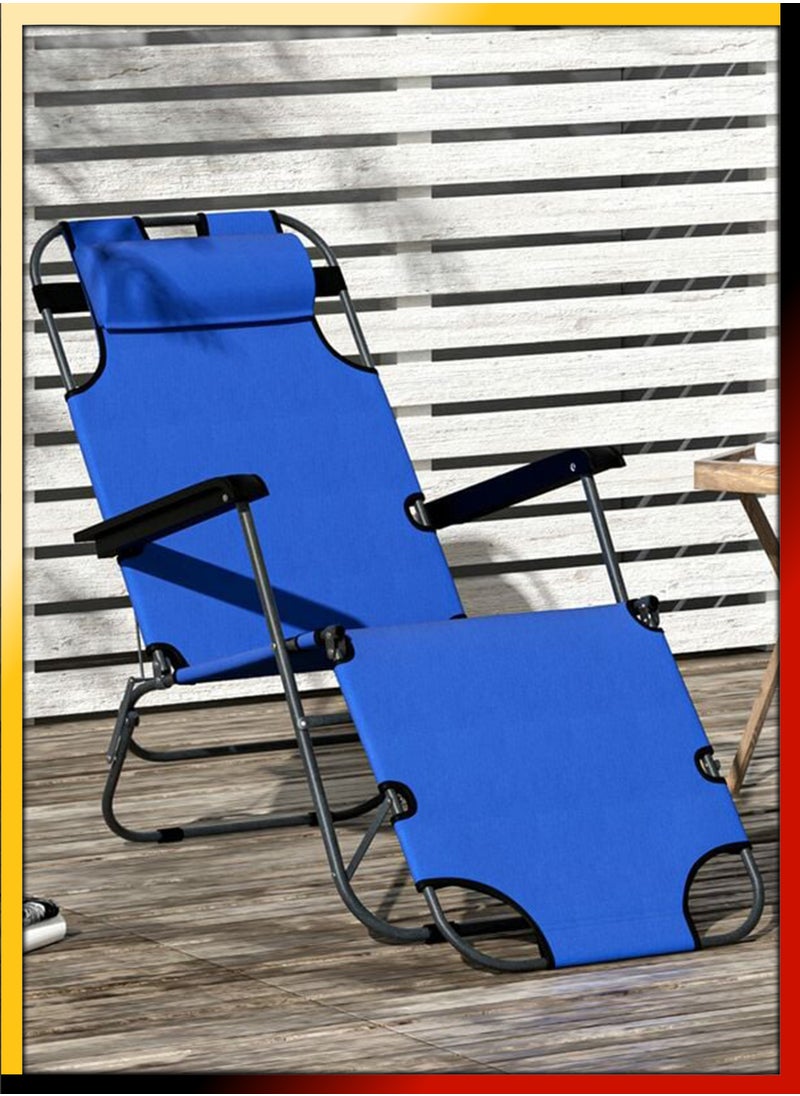 DBLEW - Adjustable Folding Reclining Lounge Chair Zero Gravity Beach Chair Outdoor and Indoor Sun Lounger Bench Lying Bed Compact Foldable For Pool Side Patio Beach Picnic Camping Garden Balcony Relaxation - Image 1