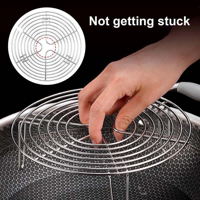 MDEOOSKY Round Steamer Rack and Cooling Rack,Stainless Steel Pot Trivet, Cooking Rack,Wire Steamer Kettle Rack Holder, Air Fryer Cooking Steamer Rack for Baking Canning Cooking Steaming, 9.5''X2.8''… - Image 3