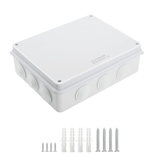 LeMotech Junction Box, ABS Plastic IP65 Waterproof and Dustproof, Universal Electrical Enclosure, Outdoor and Indoor Project Box 10 x 7.9 x 3.1 inch (255 x 200 x 80 mm) - Image 1