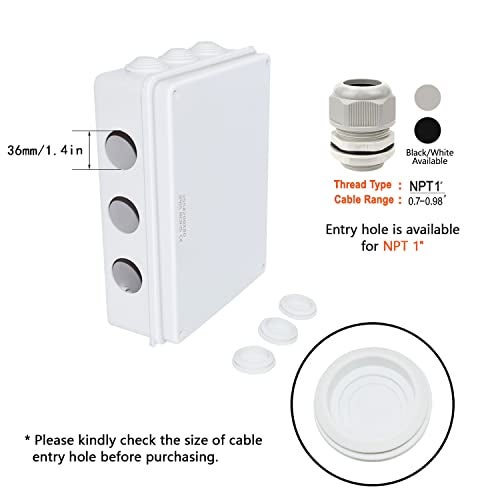 LeMotech Junction Box, ABS Plastic IP65 Waterproof and Dustproof, Universal Electrical Enclosure, Outdoor and Indoor Project Box 10 x 7.9 x 3.1 inch (255 x 200 x 80 mm) - Image 5