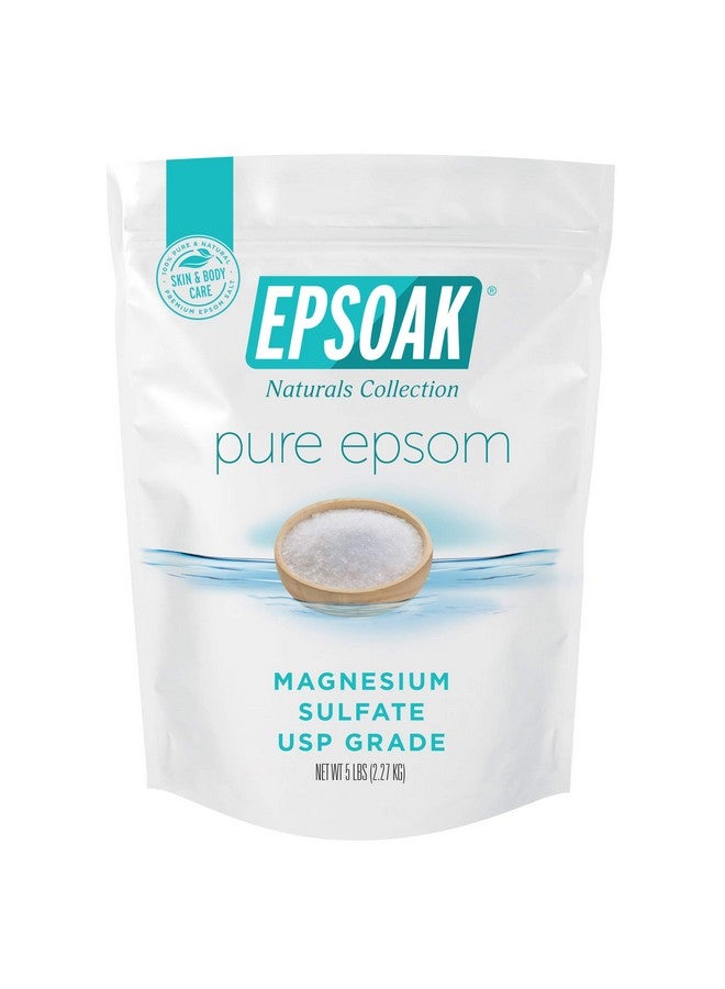 Epsoak Epsom Salt 5 lb Resealable Bulk Bag, Magnesium Sulfate USP. Unscented, Made in The USA, Cruelty-Free Certified - Image 1