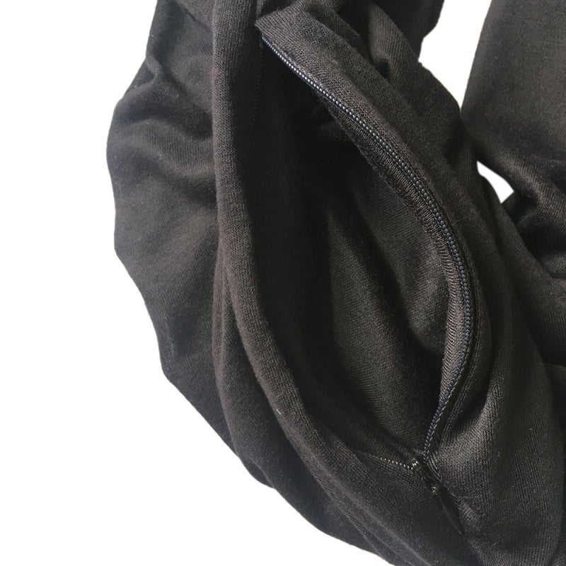 Versatile Scarf: Black, Breathable No Fade No Pilling Fabric - Hidden Zipper Pocket, Converts To Clutch for Travel, Night Out, Casual Use, Gift for Lovers Family Friends - Image 5