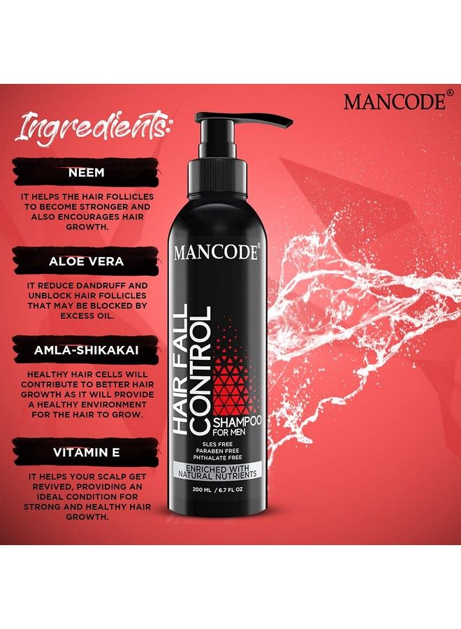 MAN CODE Mancode Anti Hair Fall Shampoo Enriched With Neem Amla Shikaki Aloe Vera & Vitamin E Shampoo For Men 200Ml  - Image 4