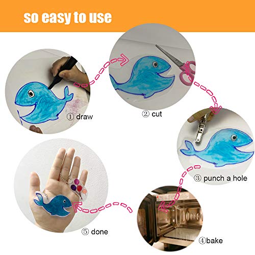 BAISDY 25Pcs Shrink Plastic Sheets for Crafts Heat Shrink Paper for Crafts Kids DIY Jewelry Making, 14.5x20cm - Image 5