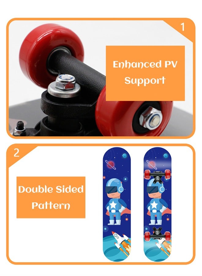 GROIC Skateboards Four-Wheel Skateboard Medium Size Board Space Theme Colorful Double-Sided Pattern for Beginner Skateboard or Kids Youth - Image 2