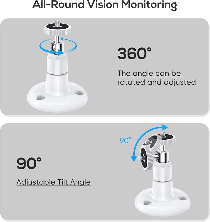 FASTSNAIL Wall Mount Compatible with Wyze Cam Pan V3 & Wyze Cam V4/V3 & Wyze Cam Outdoor/Indoor, 360 Degree Swivel Adjustable Bracket for Wyze Cam and Other Camera with Same Interface 2 Pack - Image 5
