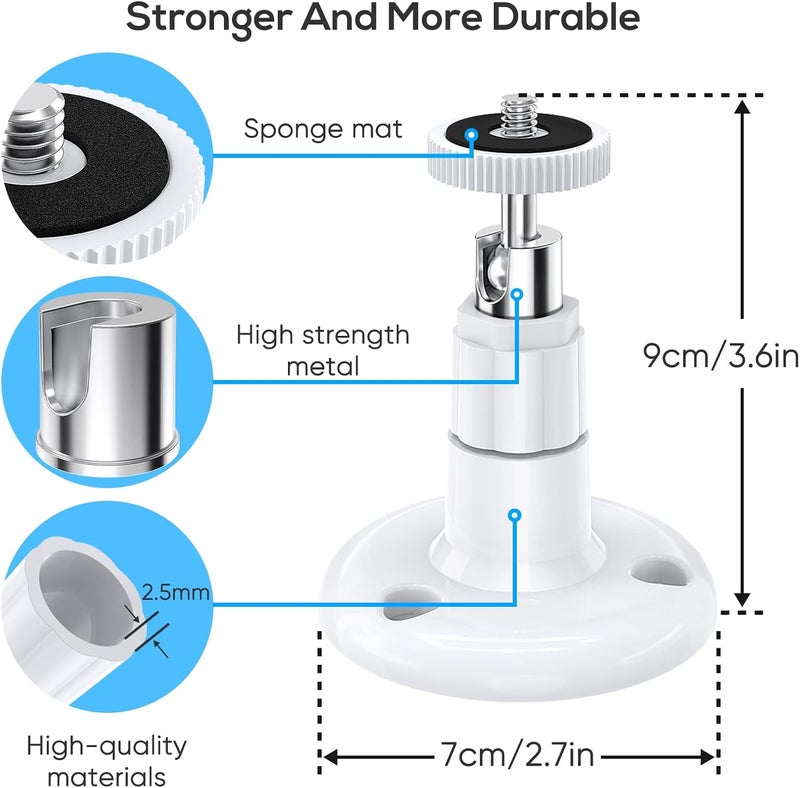 FASTSNAIL Wall Mount Compatible with Wyze Cam Pan V3 & Wyze Cam V4/V3 & Wyze Cam Outdoor/Indoor, 360 Degree Swivel Adjustable Bracket for Wyze Cam and Other Camera with Same Interface 2 Pack - Image 3
