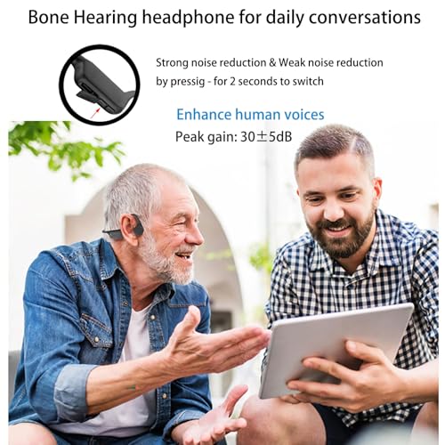 FANSAISI Bone Conduction Hearing Headphones, Bluetooth Open Ear Listening Headsets Earphones with Sound Collector for Conversations, 15H Long Working time for Daily Use - Image 5