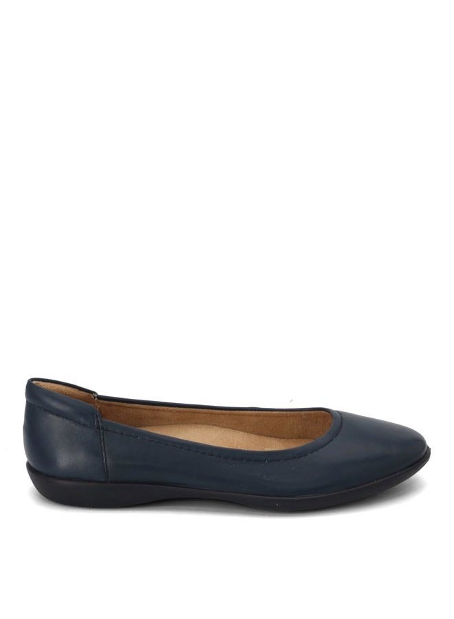 Naturalizer Womens Flexy Comfortable Slip On Round Toe Ballet Flats,Navy Leather, 39.5 EU Wide - Image 3