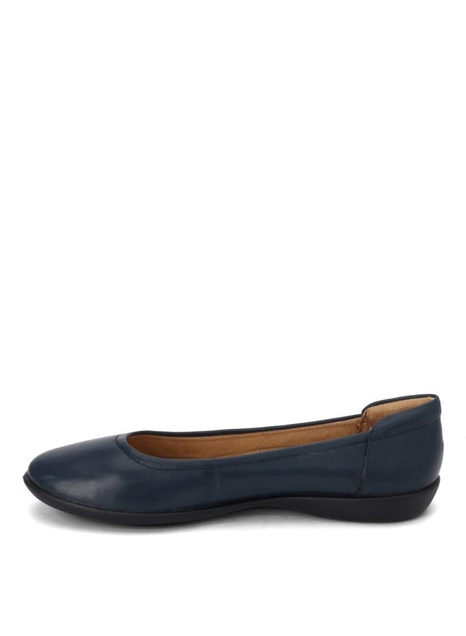 Naturalizer Womens Flexy Comfortable Slip On Round Toe Ballet Flats,Navy Leather, 39.5 EU Wide - Image 5
