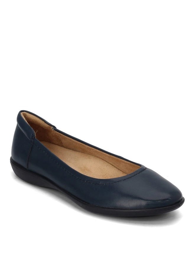 Naturalizer Womens Flexy Comfortable Slip On Round Toe Ballet Flats,Navy Leather, 39.5 EU Wide - Image 2