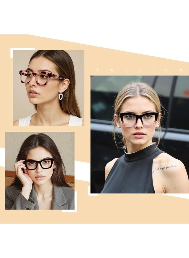 REAVEE Oprah Style Reading Glasses for Women Blue Light Blocking Computer Fashion Readers with Spring Hinge and Glasses pouch （Black/Pink/Tortoise +2.75） - Image 5
