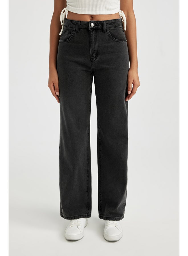 DeFacto Woman 90'S Wide Leg Denim Trousers - Image 3