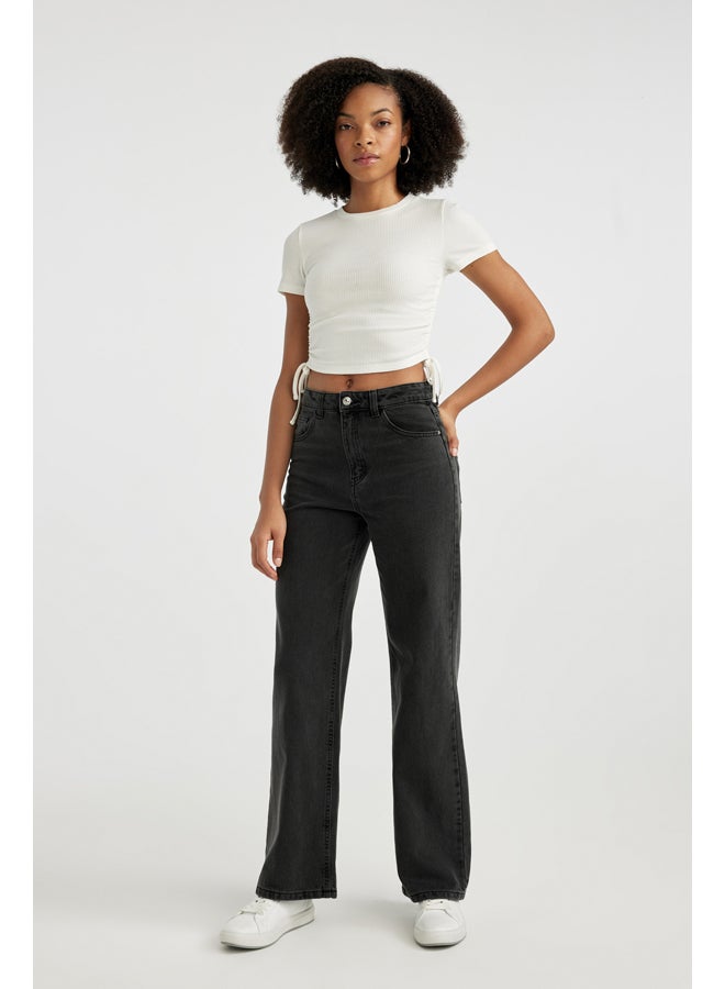 DeFacto Woman 90'S Wide Leg Denim Trousers - Image 5