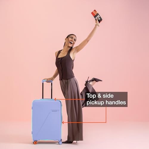 Nasher Miles Montreal Hard-Sided Polypropylene Check-in Luggage 24 inch | 65cm | 8 Wheels Medium Trolley Bag for Travel | Suitcase (Navy Blue) - Image 4
