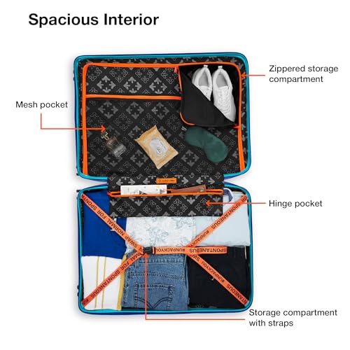 Nasher Miles Montreal Hard-Sided Polypropylene Check-in Luggage 24 inch | 65cm | 8 Wheels Medium Trolley Bag for Travel | Suitcase (Navy Blue) - Image 5