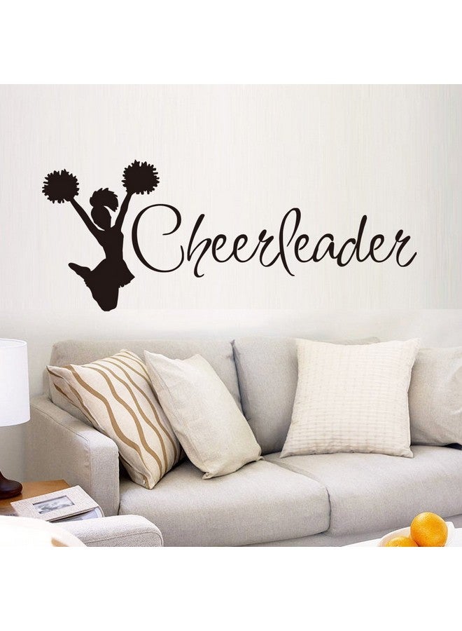 BooDecal Sport Series Cheerleader Silhouette Quote Wall Decals Mural Stickers Decor for Nursery Bedroom Living Room 42 inches x 17 inches - Image 1
