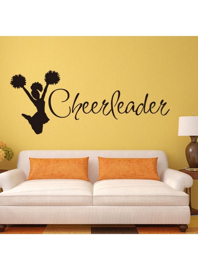 BooDecal Sport Series Cheerleader Silhouette Quote Wall Decals Mural Stickers Decor for Nursery Bedroom Living Room 42 inches x 17 inches - Image 3