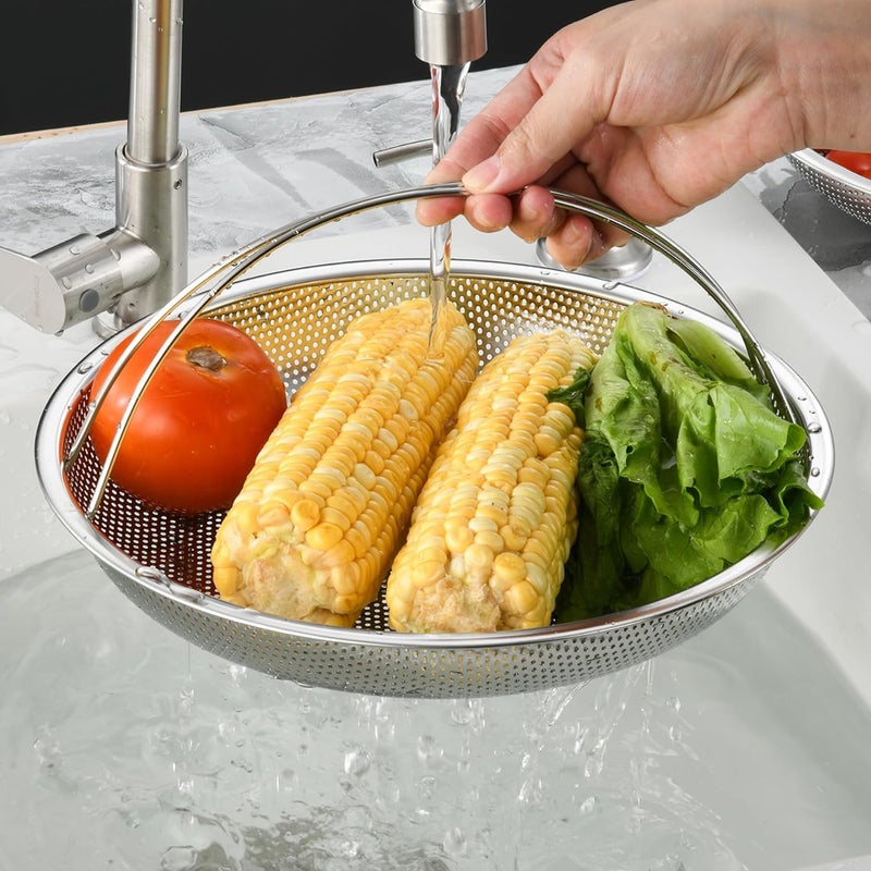 REXOTEX Steamer Basket Plate for Cooking Stainless Steel Vegetable Steamer Basket with Handle for Pan and Instant Pot Pan Steamer Basket Insert Strainer and Rice Washer for Cooking Food - Image 5