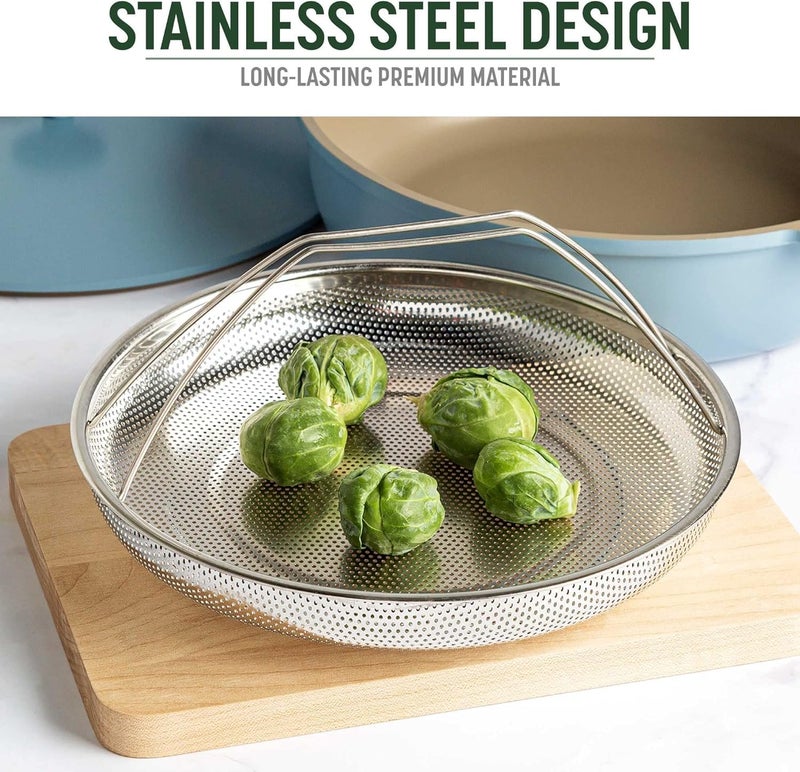 REXOTEX Steamer Basket Plate for Cooking Stainless Steel Vegetable Steamer Basket with Handle for Pan and Instant Pot Pan Steamer Basket Insert Strainer and Rice Washer for Cooking Food - Image 4