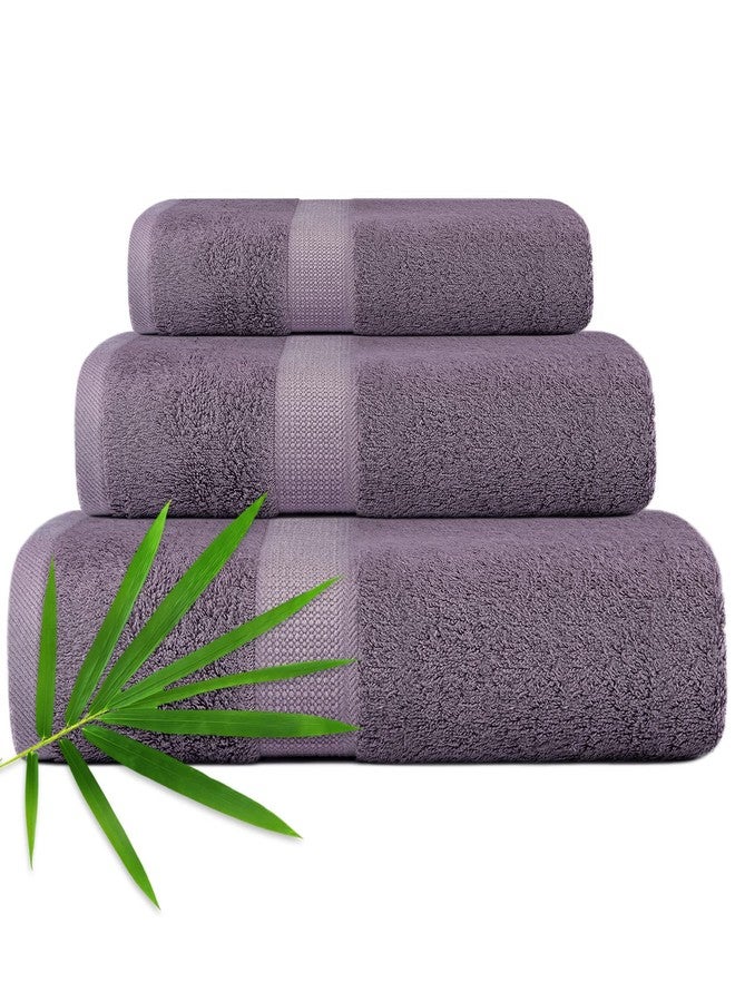 CANFOISON 3PC Bathroom Towel Set for Face and Body, Sensitive Skin Lavender Purple Luxury Towels Set for Adult Students Kids Baby, Super Soft Highly Absorbent Towels Set for Bathroom 3 PC - Image 1