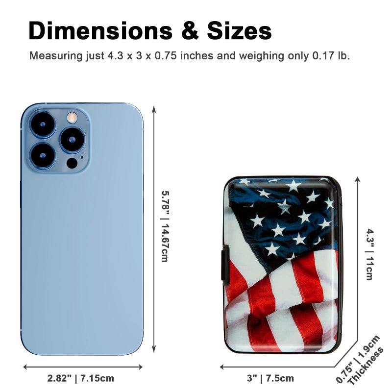 Kaabao RFID Blocking Small Metal Credit Card Holder Wallet for Women Men Business Aluminum Protector Sleeves Slim Mini Cards Case (USA American Flag) - Image 5