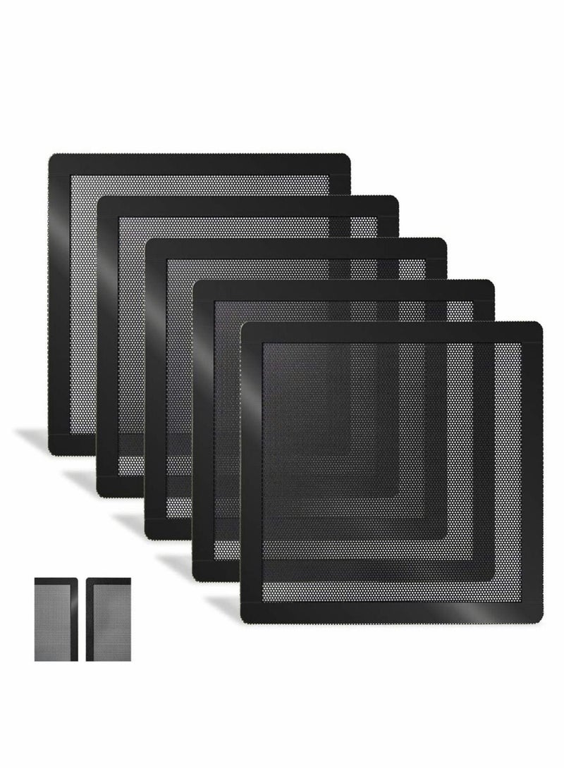 Excefore Computer Cooler Fan Dust Filter, Dustproof PVC Cover Mesh Magnetic Frame, Mesh Cover Black Radiator Filter 5-pack (120 * 120mm)  - Image 1