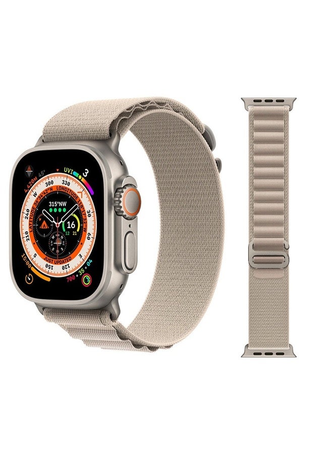 Beauenty Apple Watch Alpine Loop Band 49mm/45mm/44mm Nylon Woven Sport Strap Compatible with iWatch Series 8/Ultra/7/SE/6/5/4/3/2/1 White - Image 4