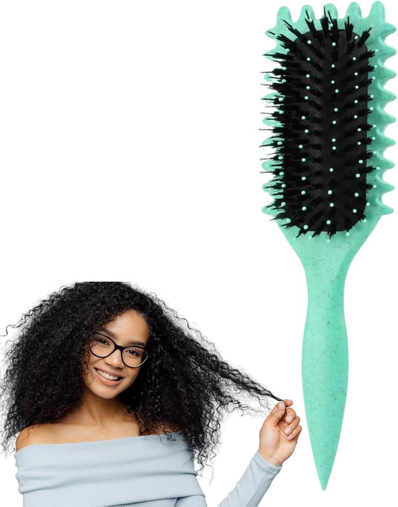 SIXHANS Bounce Curl Defining Brush for Curly Hair - Curl Brush with Ergonomic Design,Versatile Hair Tool for Detangling & Styling,Heat Resistant,Gentle on Hair Ideal for Women &Men-Green - Image 1
