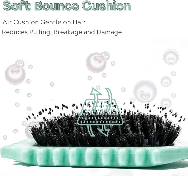 SIXHANS Bounce Curl Defining Brush for Curly Hair - Curl Brush with Ergonomic Design,Versatile Hair Tool for Detangling & Styling,Heat Resistant,Gentle on Hair Ideal for Women &Men-Green - Image 2