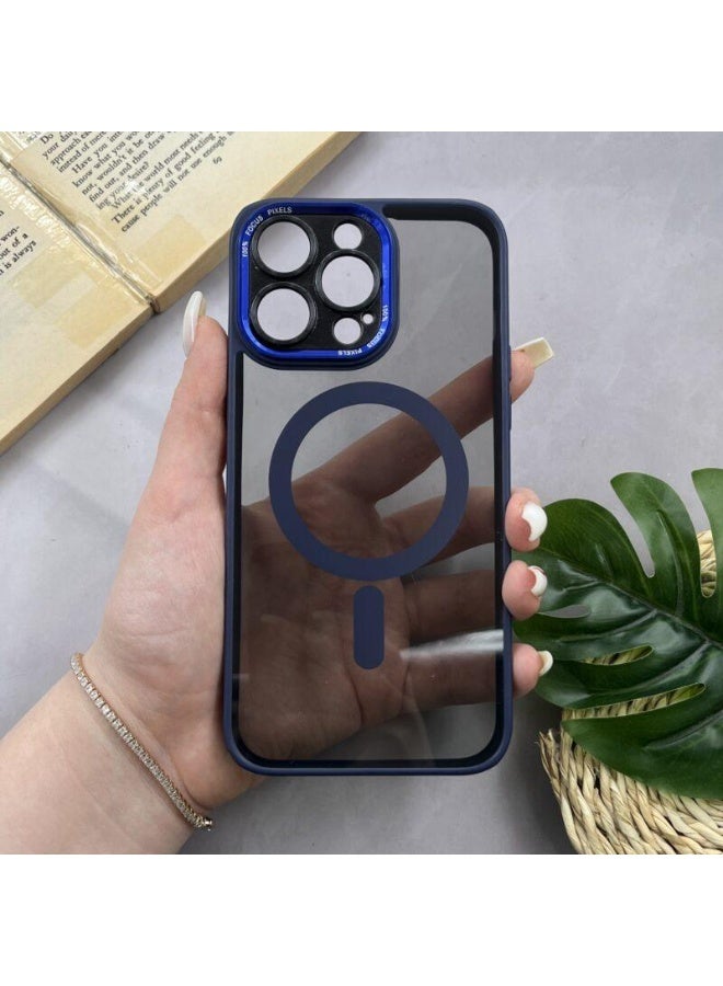 وي كان جراب حماية لهاتف iPhone 14 Pro Max ، متوافق مع تقنية MagSafe، حماية للكاميرا الخلفية، نحيف، مقاوم للصدمات والخدوش (أزرق) - Image 1