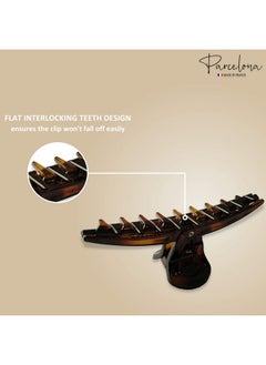 Parcelona Pinch Small Concealed Spring In Tortoise Shell And Black Hair Clips Claws With Crystal For Fine Hair  - Image 3