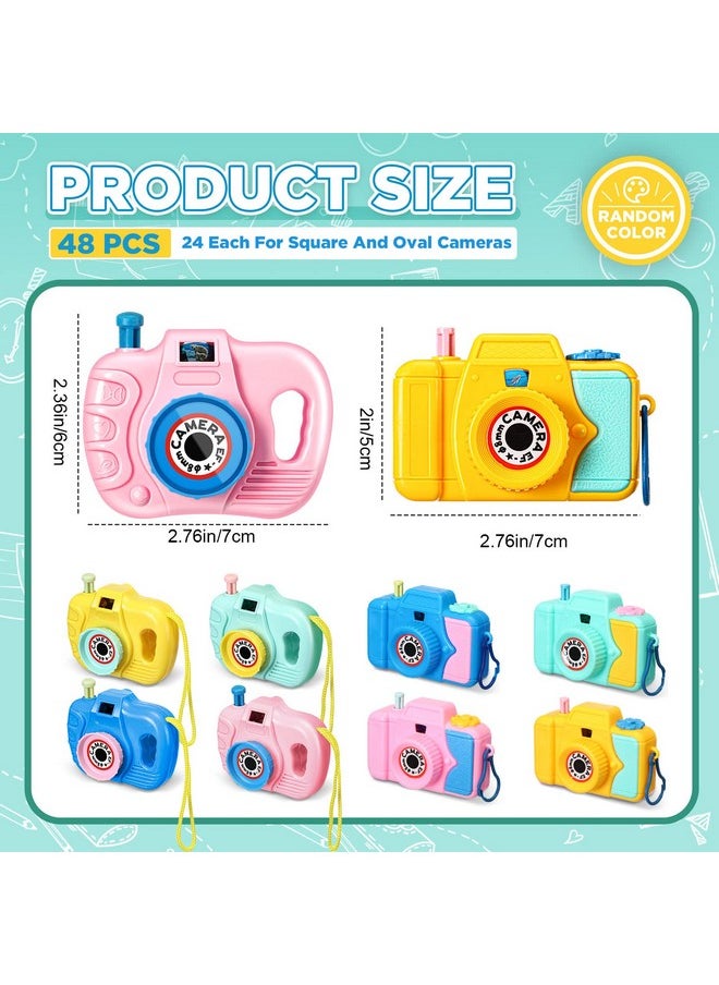 Hungdao - 48 Pcs Kids' Camera Toy Set Children'S Pretend Play Prop With Images In Viewfinder Mini Plastic Toy Camera For Boys Girls Toddler Birthday Party Favors Goodie Bag Fillers Return Gifts - Image 1