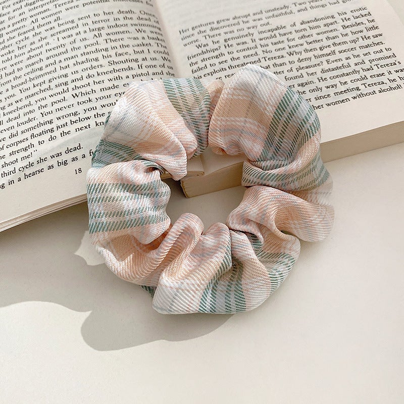 Generic Japanese and Korean Style Jk Large Intestine Hair Loop Cute Childrens Headband Rubber Band Womens Headband Simple Summer High-end Internet Popular Ins Headwear 1075E Lotus Leaf Powder Lattice