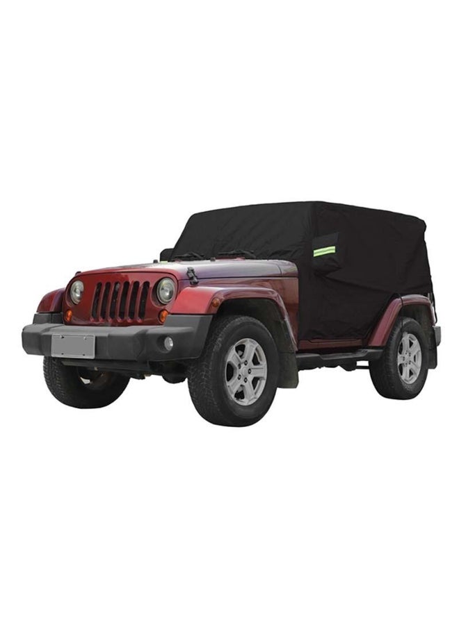 Generic Waterproof All Weather Windshield Sunshade Leather Car Cover Fit for Jeep Wrangler JK JL 2-Door version Exterior Accessories 