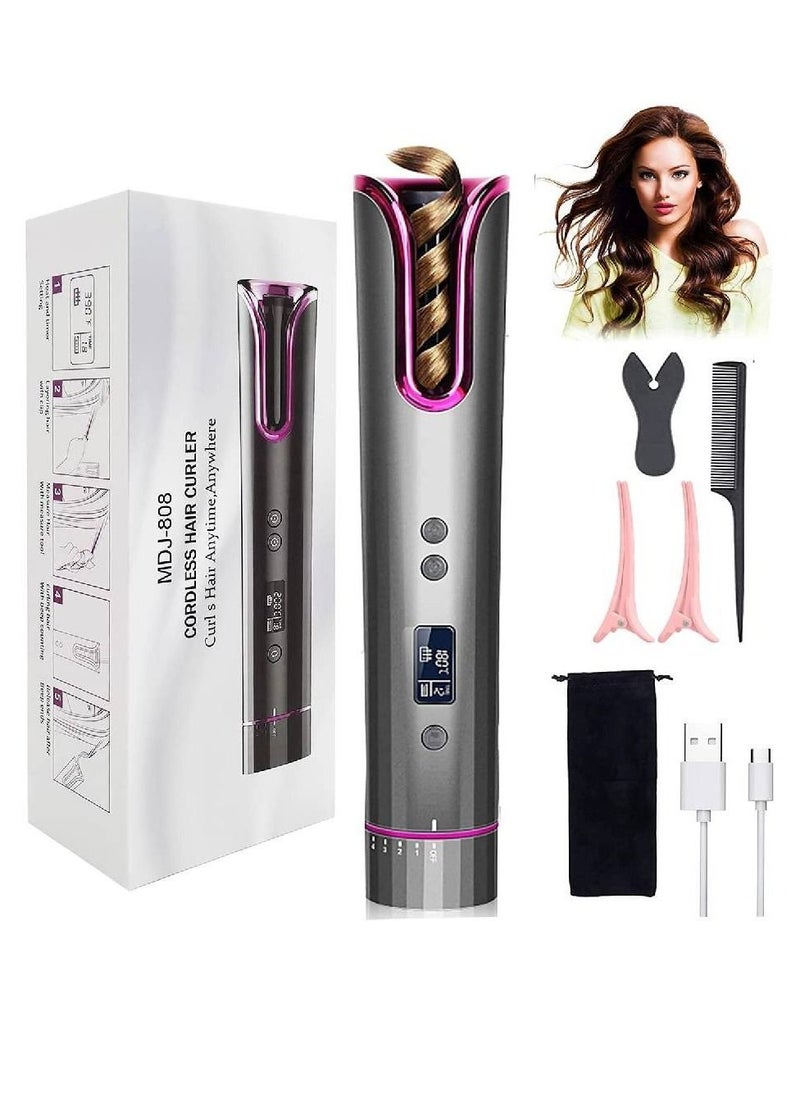 Y&D Cordless Automatic Curling Iron with LCD Display and 4 Adjustable Temperature Portable USB Rechargeable For Hair Styling  - Image 4